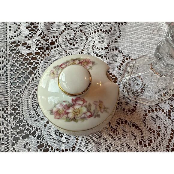 Gerald Porzellan Porcelain Floral and Gold Trimmed Marmalade Jam Mustard Dish - Picture 2 of 7